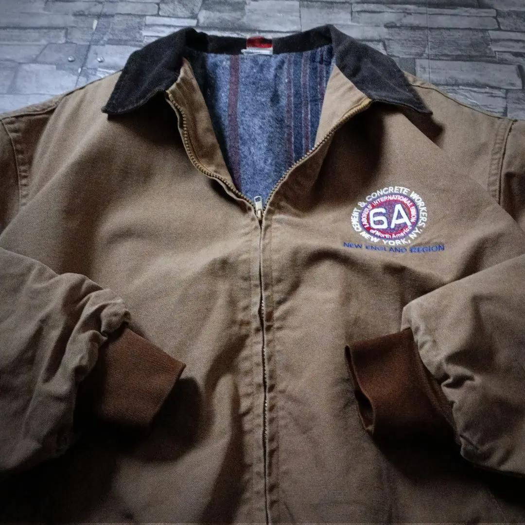 USA製☆ユニオンラインダックジャケット トラッカー 襟切り替え 特大 輸入古着