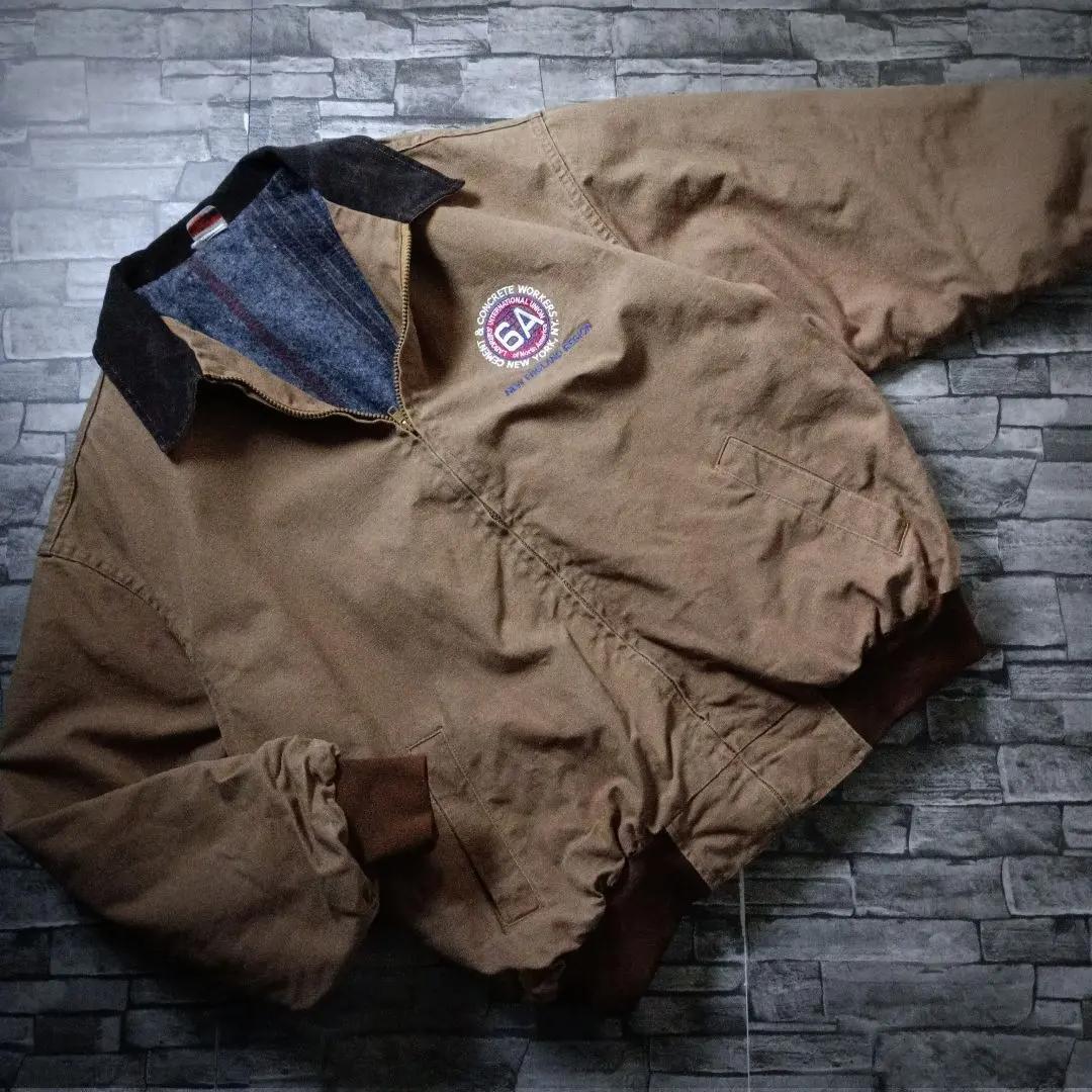 USA製☆ユニオンラインダックジャケット トラッカー 襟切り替え 特大 輸入古着