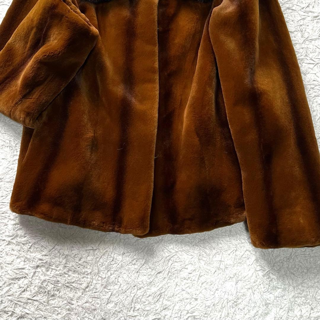 希少色 染めミンク×シェアード 切り替え クロップド コペンハーゲン 軽量