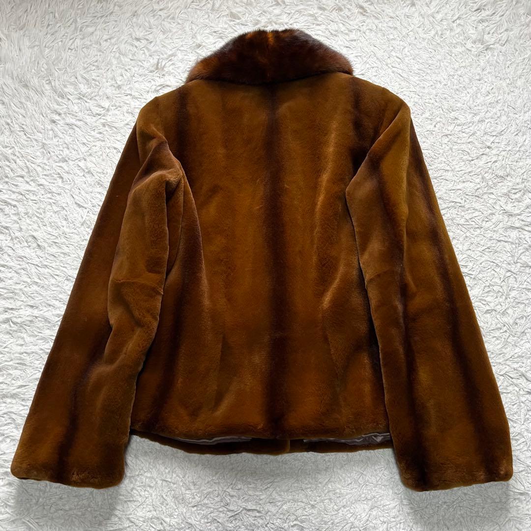 希少色 染めミンク×シェアード 切り替え クロップド コペンハーゲン 軽量