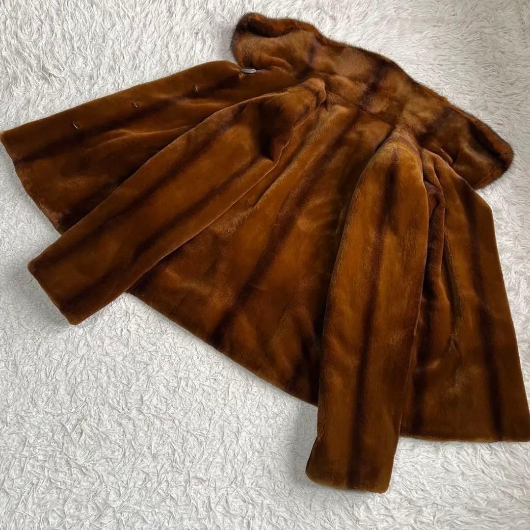 希少色 染めミンク×シェアード 切り替え クロップド コペンハーゲン 軽量