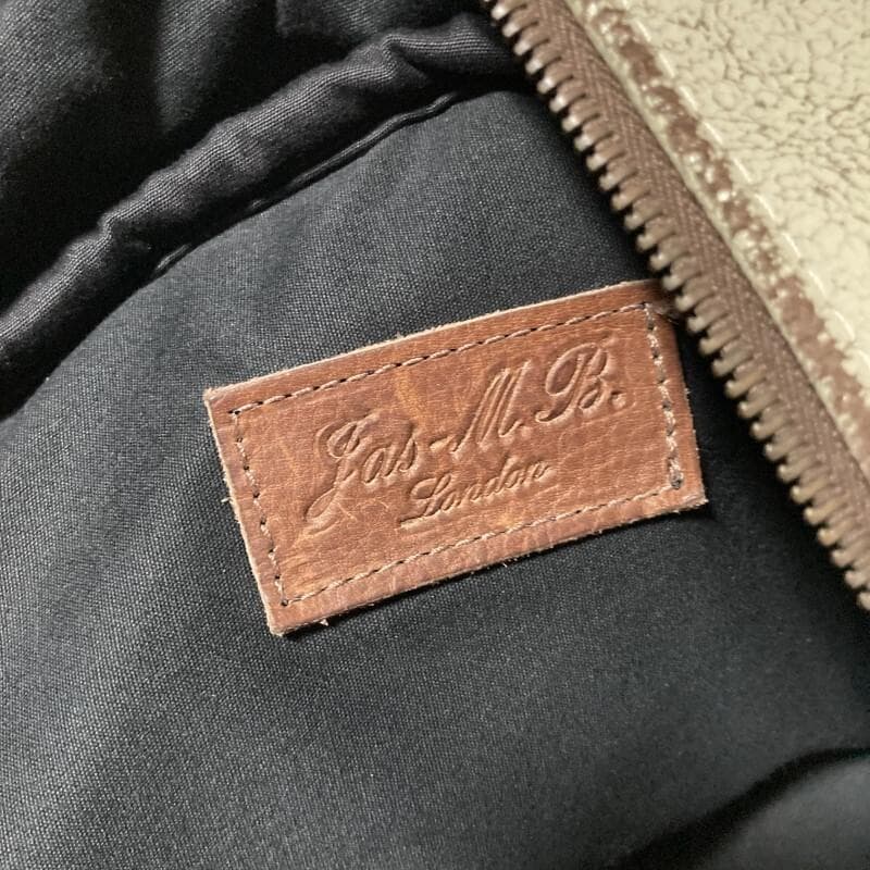 Jas M.B.★英国製★希少クラック★ボストンバッグ スモールトラベラー 白茶