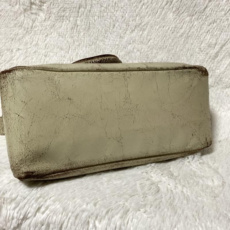 Jas M.B.★英国製★希少クラック★ボストンバッグ スモールトラベラー 白茶