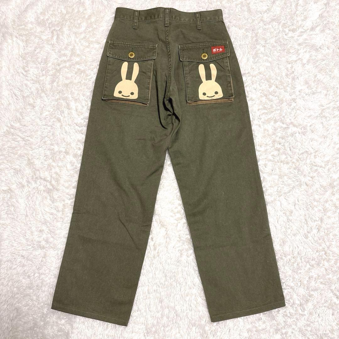 【未使用級】CUNE キューン うさぎがいる ワイド ストレート XS カーキ