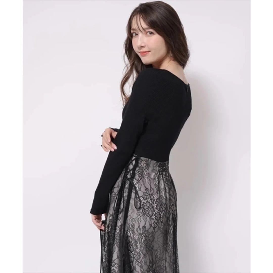 新品タグ付き★アプワイザーリッシェ ドッキングワンピース レース ブラック