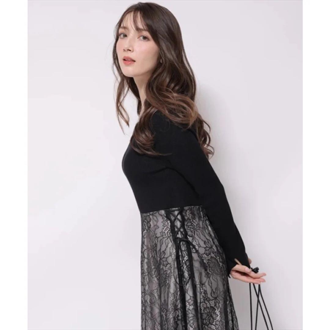 新品タグ付き★アプワイザーリッシェ ドッキングワンピース レース ブラック