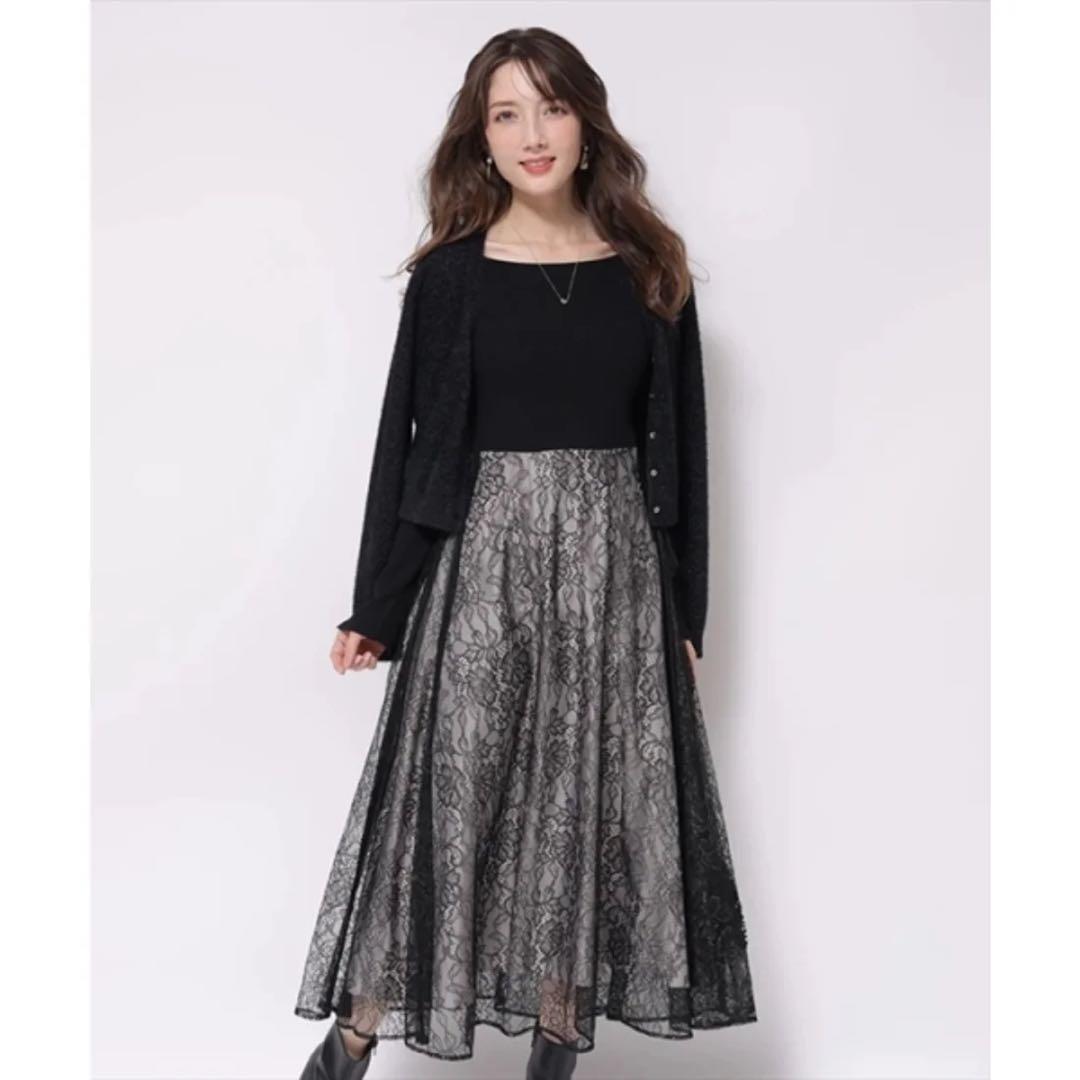 新品タグ付き★アプワイザーリッシェ ドッキングワンピース レース ブラック