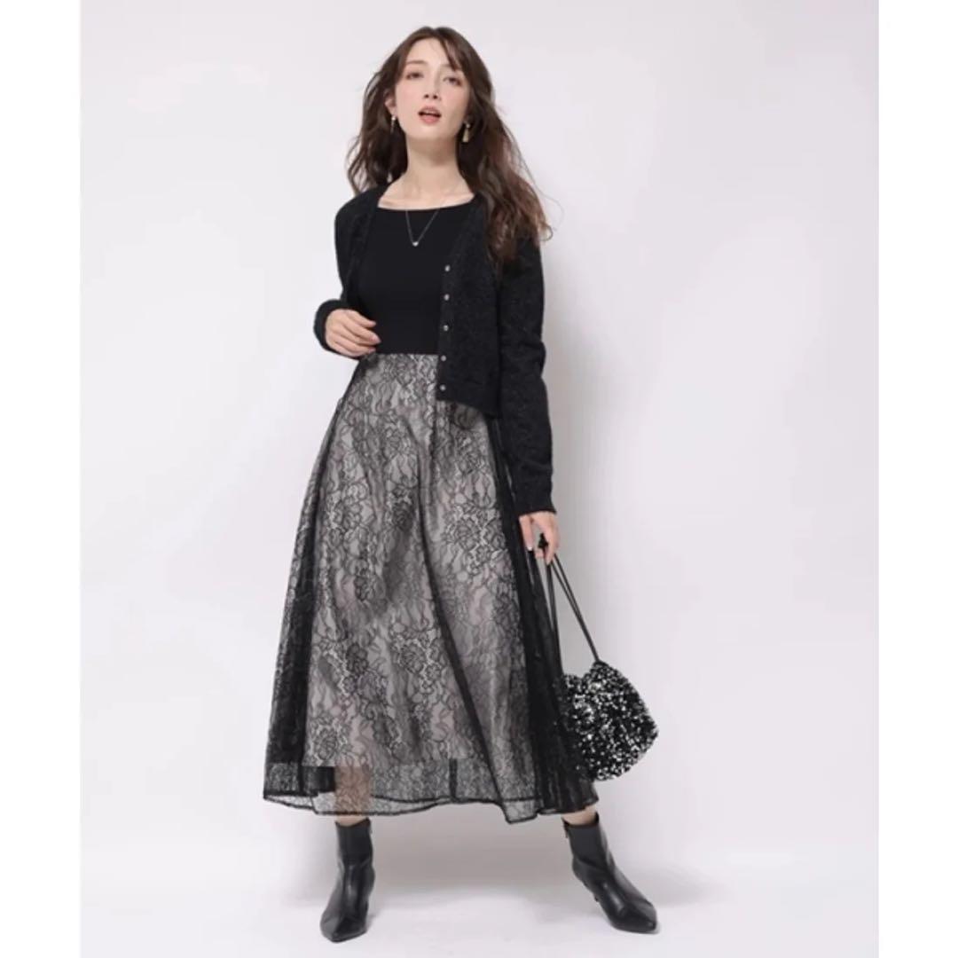 新品タグ付き★アプワイザーリッシェ ドッキングワンピース レース ブラック