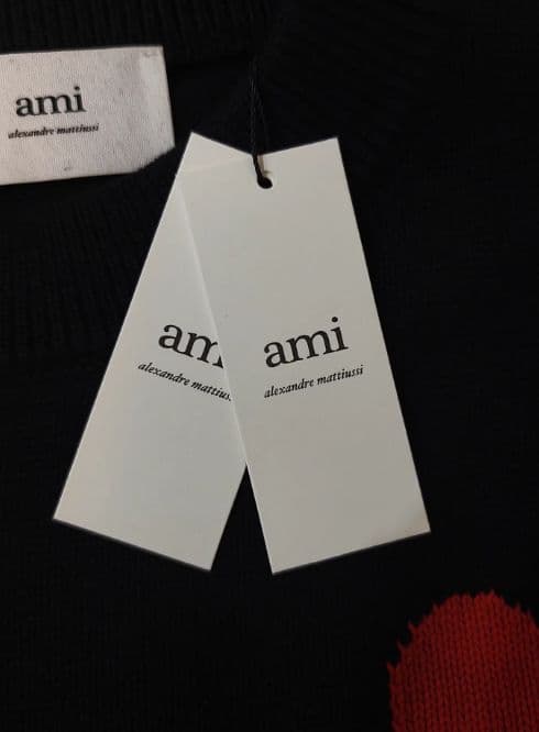 AMI PARIS ハート刺繍 クルーネックニットセーター ユニセックス