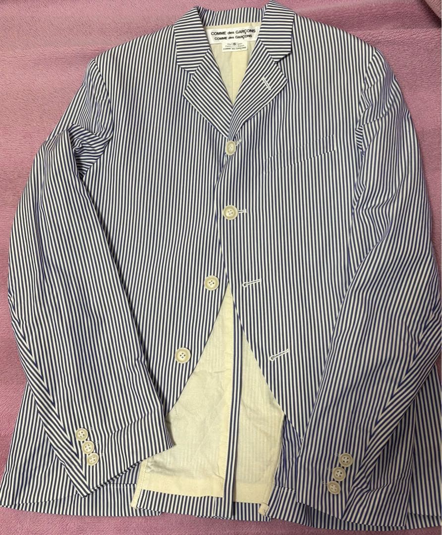 Comme des Garçonsコムコム夏物 ストライプテーラードジャケットS