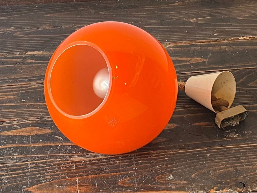 希少 ガラス 天井照明 ペンダントライト 当時物 昭和レトロ レトロポップ