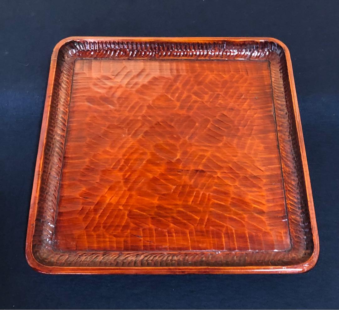 《レ》伝統工芸 讃岐彫 四方膳5客 讃岐膳 会席膳 刳抜 ② 251119え4