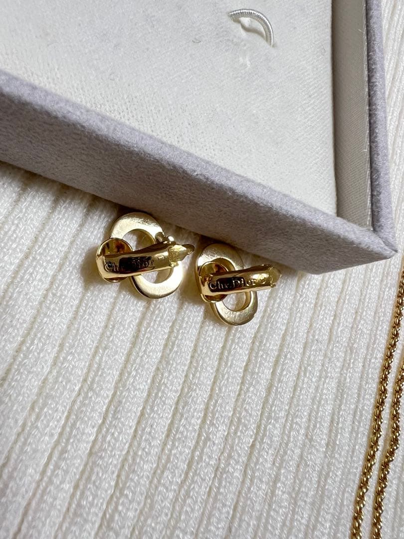 Christian Dior 箱あり ゴールド イヤリング ネックレス 美品