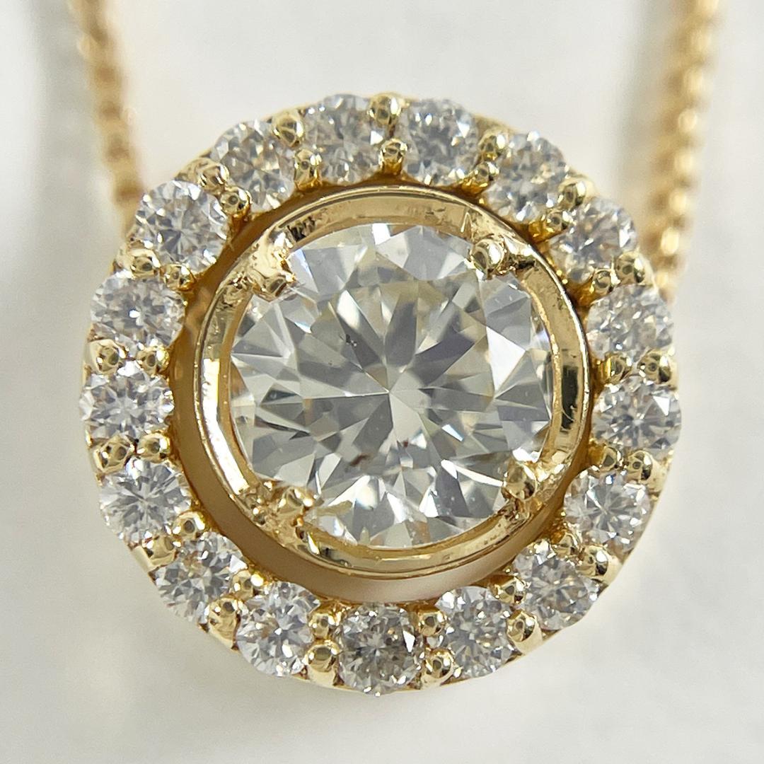 K18 天然ダイヤモンド 0.345ct 0.14ct ネックレス