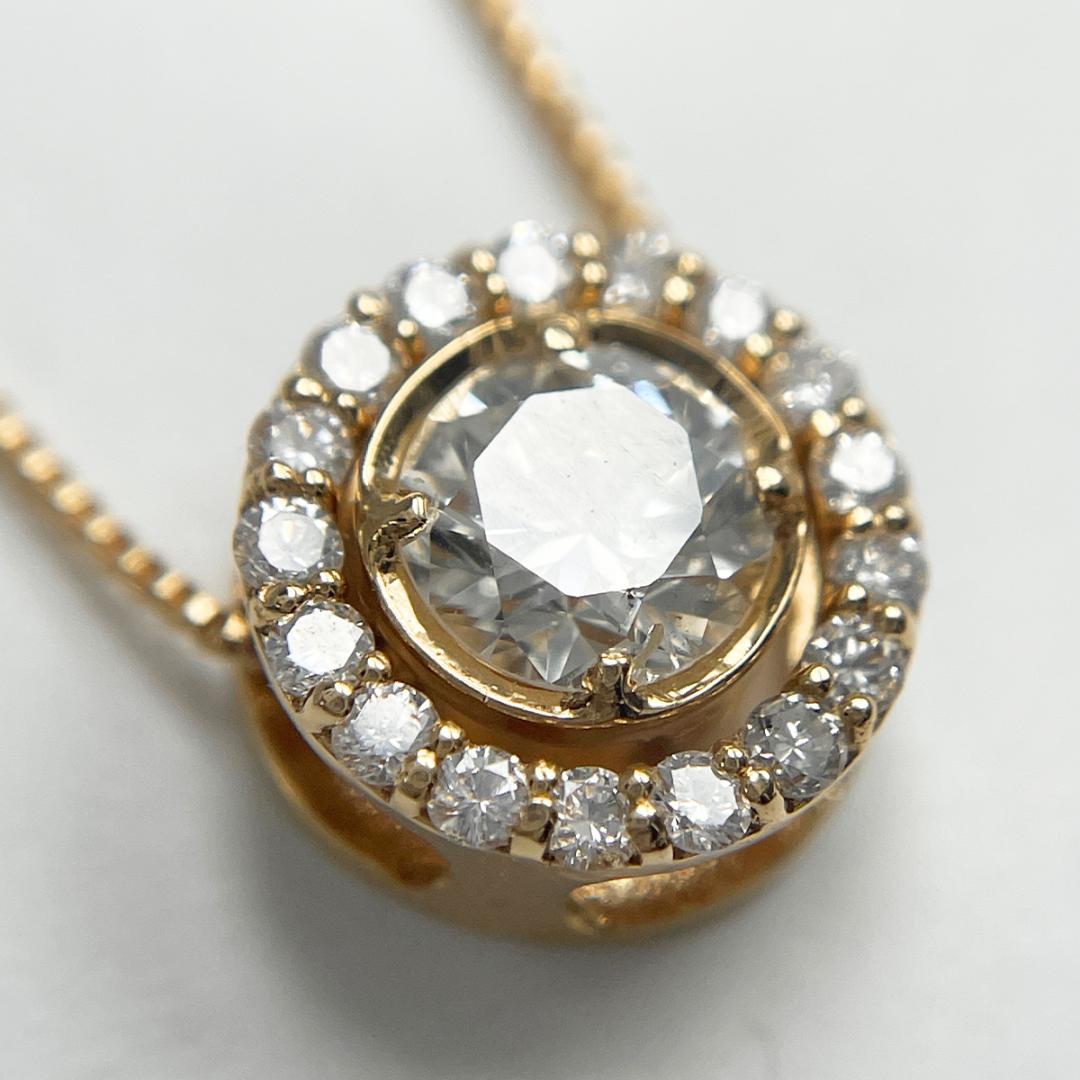 K18 天然ダイヤモンド 0.345ct 0.14ct ネックレス