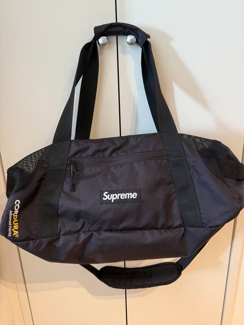 Supreme コーデュラ ブラックボストンバッグ