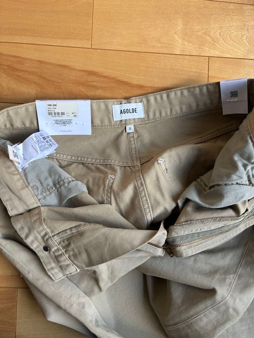 【AGOLDE VANA FOLD パンツ　カーキ新品25サイズ