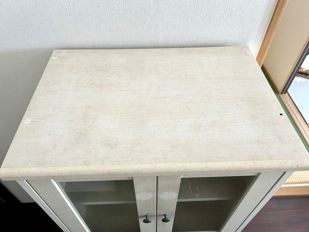 ニトリ　キャビネット　食器棚　木製　ホワイト