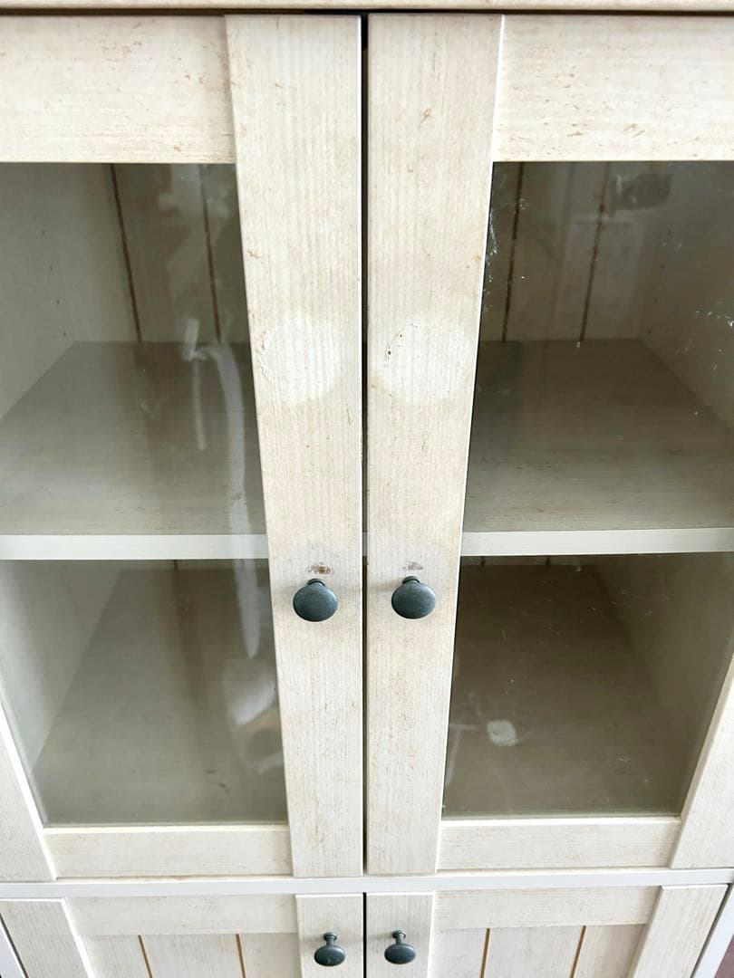 ニトリ　キャビネット　食器棚　木製　ホワイト