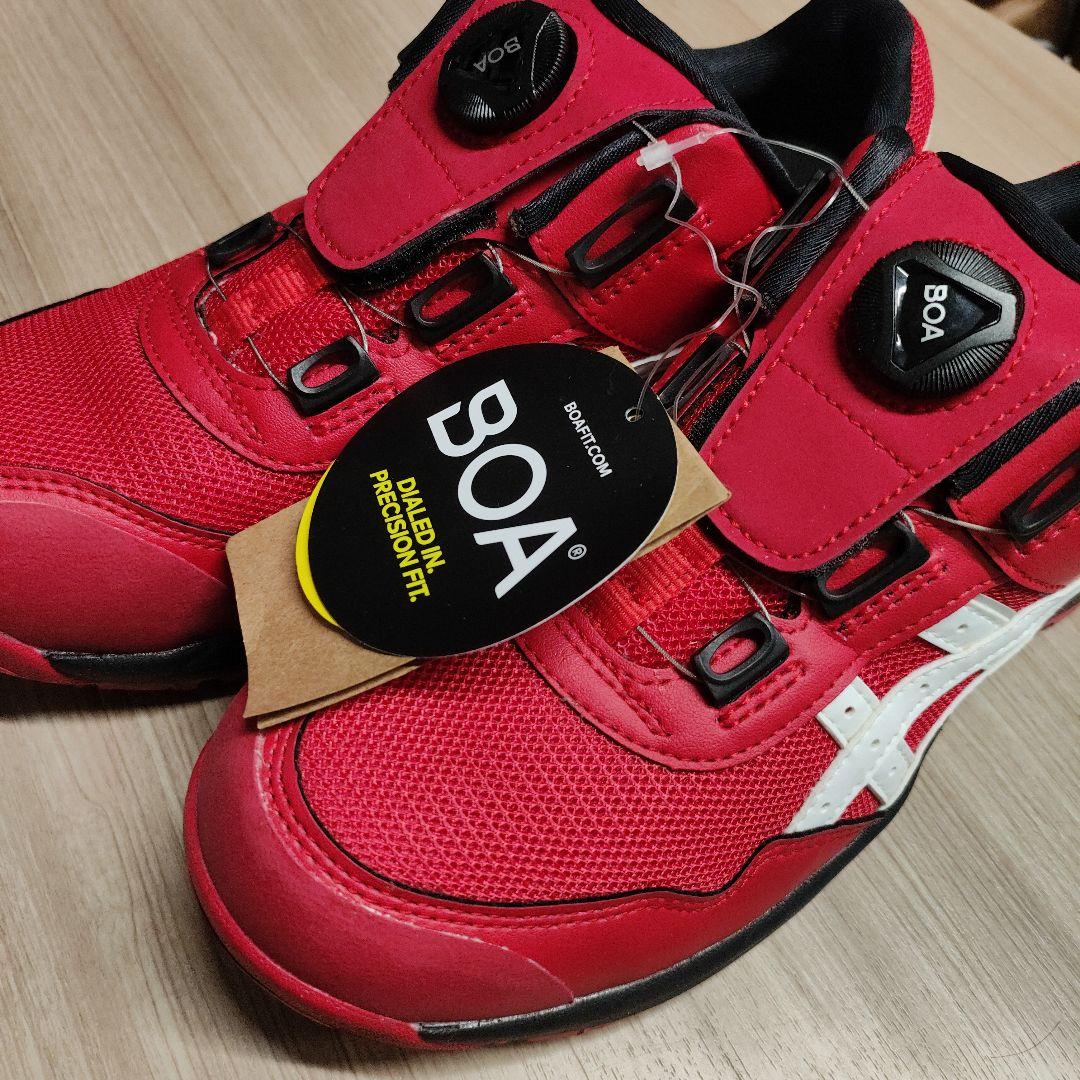 未使用品　アシックス　安全靴　ウィンジョブ　25.0cm　レッド