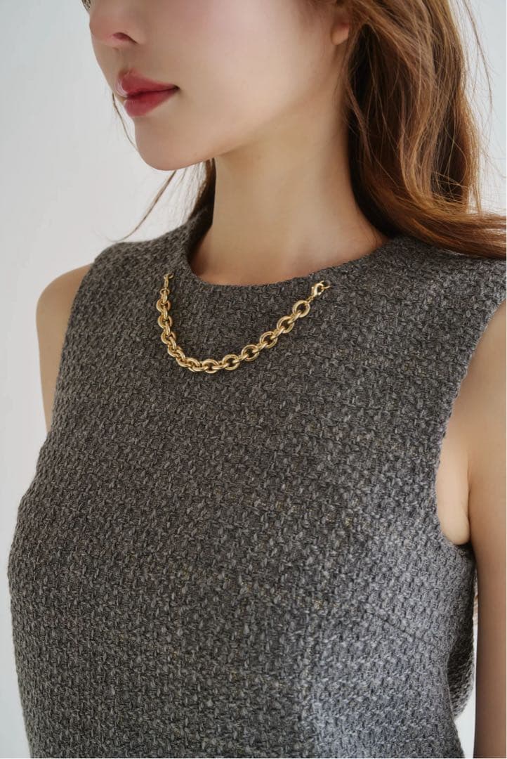 【新品未使用 タグ付き】エテレーヴ ミューズライン ツイードワンピース