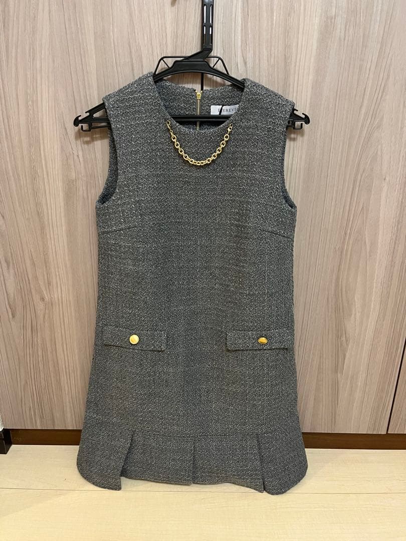 【新品未使用 タグ付き】エテレーヴ ミューズライン ツイードワンピース