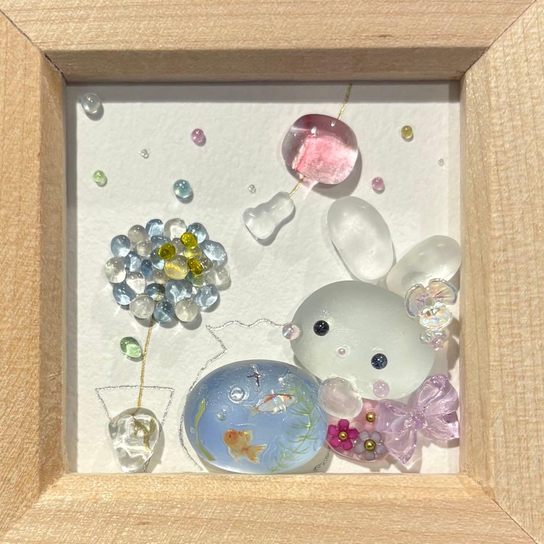 シマエナガ　おっとっと！　シーグラスアート