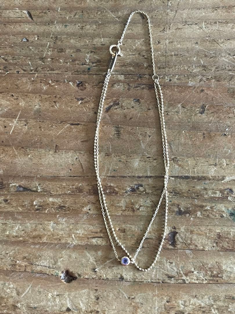 4°C ダイヤモンド　タンザナイト　ブレスレット兼アンクレット　10K