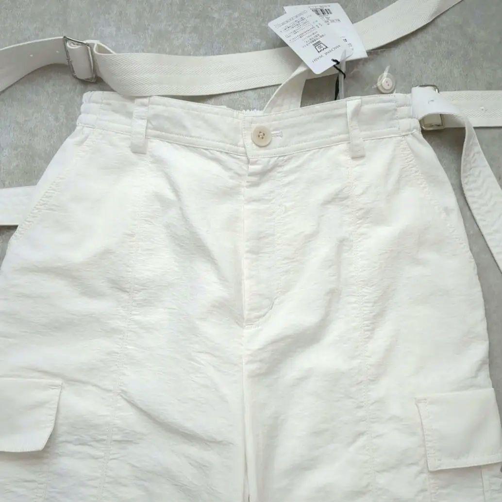 アルページュストーリー 撥水サス付きパラシュートパンツ　白　S　タグ付