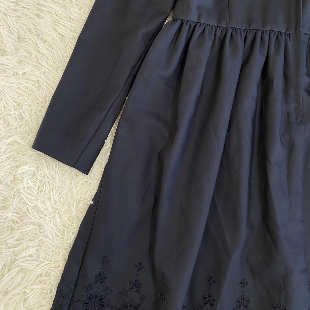 極美品✨ファミリア　フォーマルワンピース　Aライン　160cm ネイビー　パール
