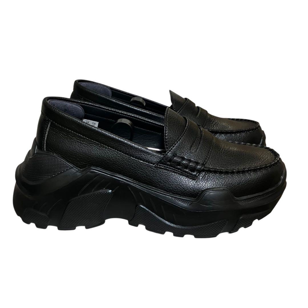 アキコアオキ Gravity 厚底 ローファー レザー 黒 23cm Y2K