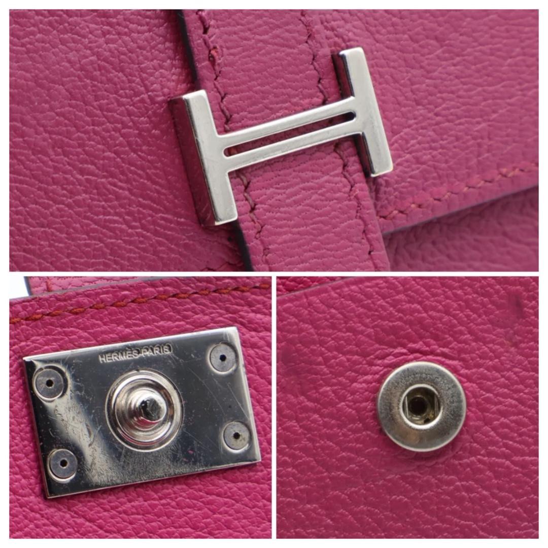 【極美品】HERMES ベアン　カードケース　シェーブル　名刺入れ　ピンク