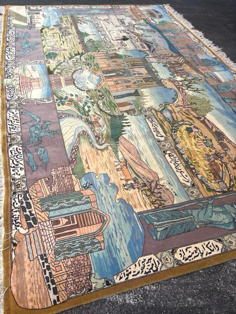 【レア柄・格安】ペルシャ絨毯　大判　手織り　パキスタン　タブリーズ