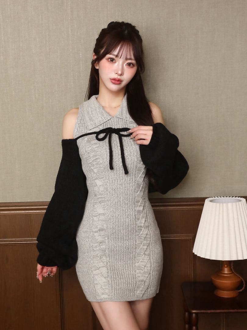 Darich ショートボレロニットミニワンピース Freeサイズ