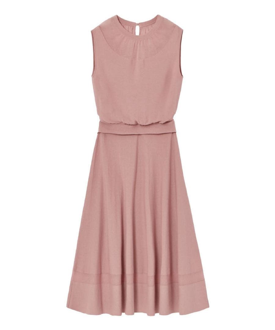 ノースリーブひざ丈ワンピース ピンク