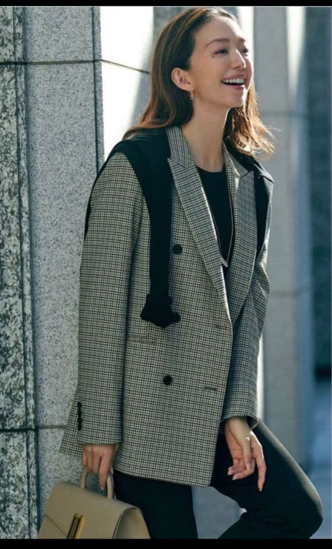 23区【杏さん着用】ガンクラブチェックストレッチ ジャケット