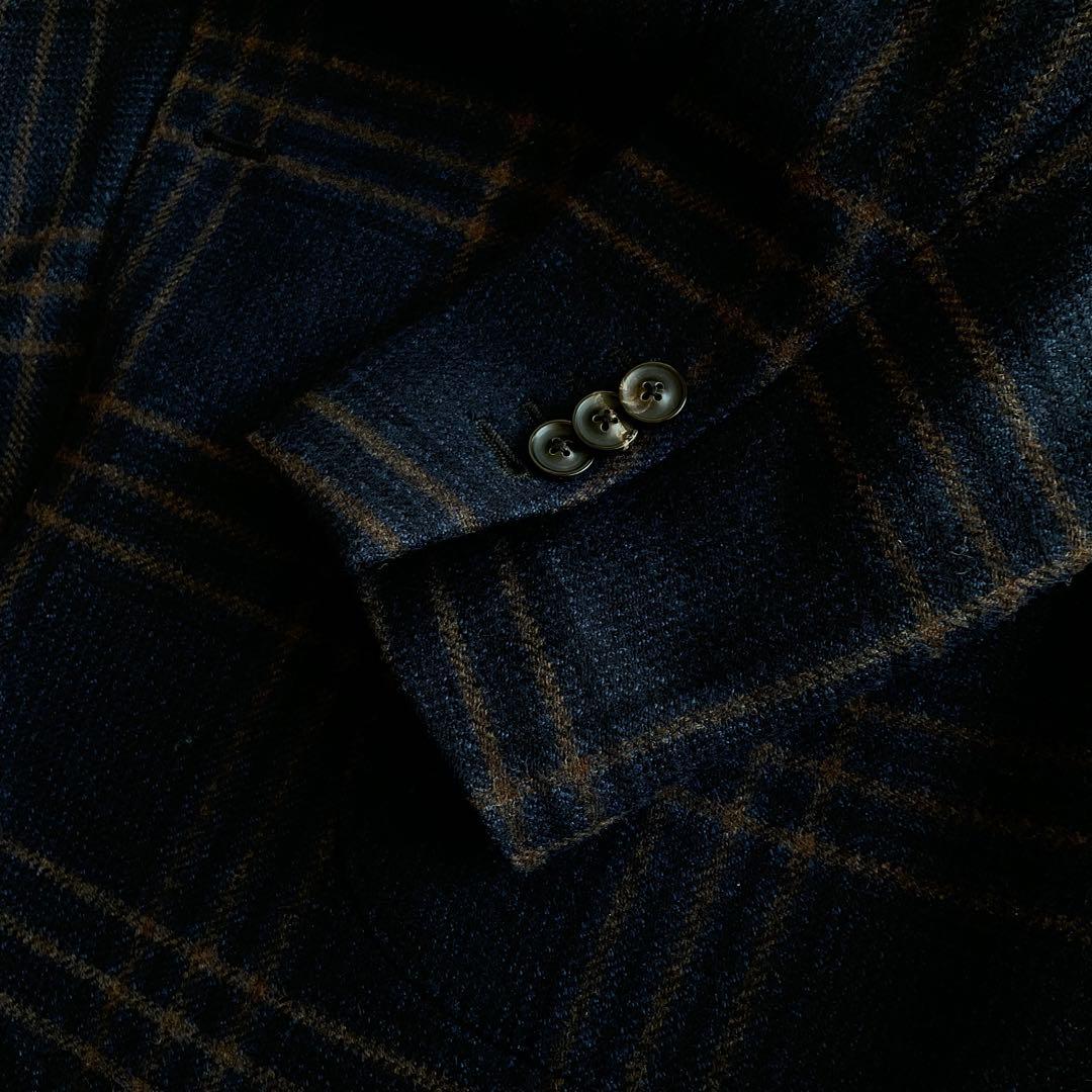 ぶぅ LARDINI ラルディーニ ジャケット ウィンドウペーン 52 紺