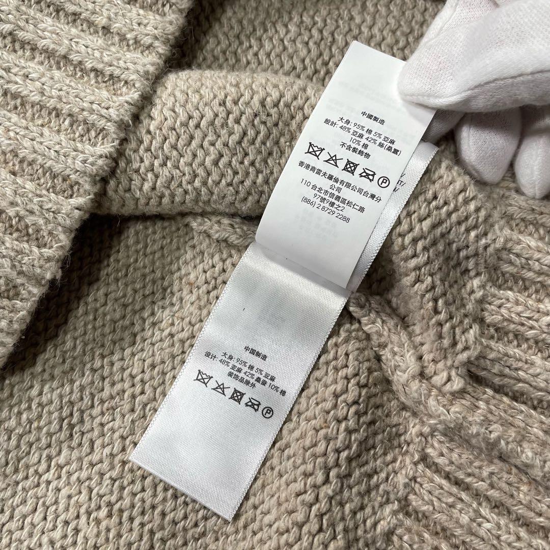 ポロラルフローレン　モックネックニット　セーター　ベージュ　XXL