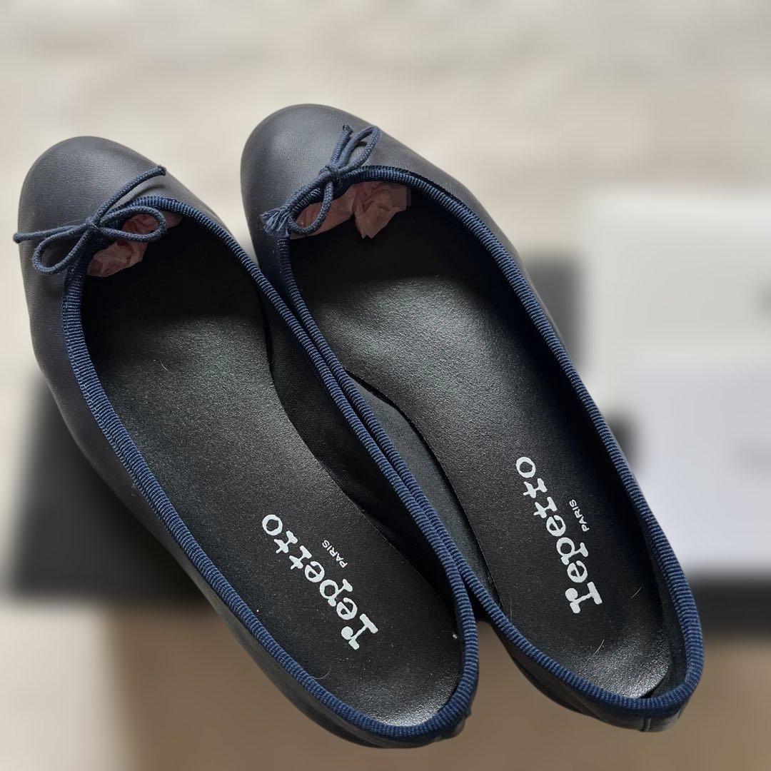 repetto ネイビー バレエシューズ