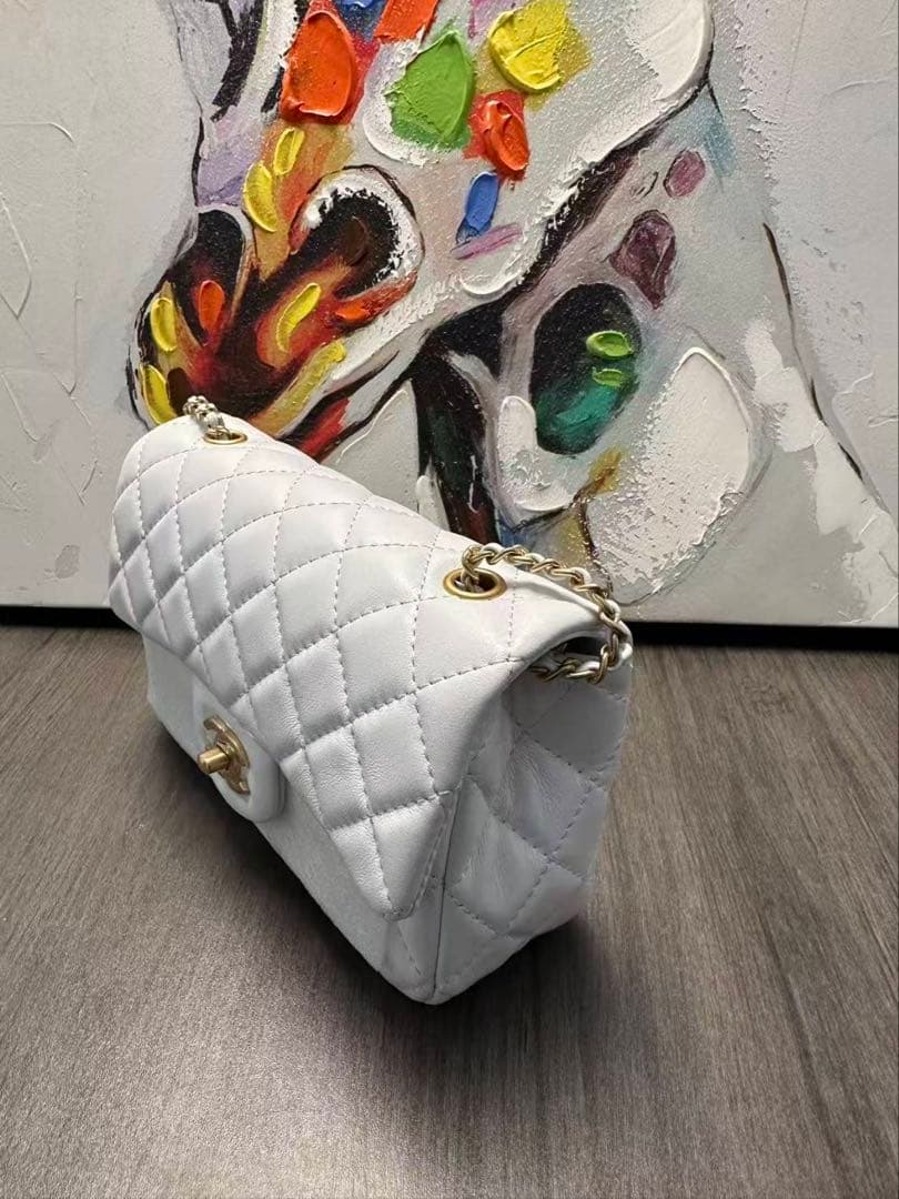 ショルダー バッグ　バックチェーンウォレット　白　ノベルティ　チェーンバック