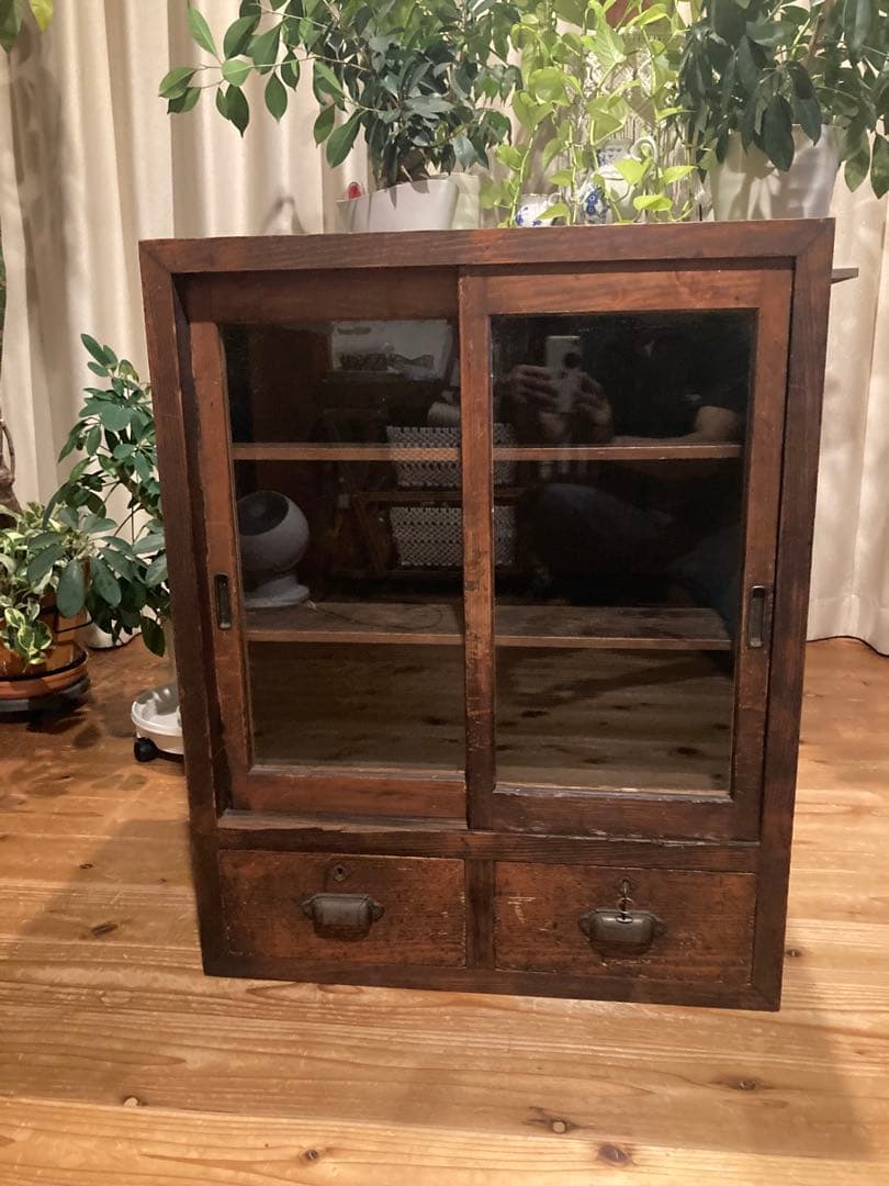 昭和レトロ　サイドボード　食器棚、戸棚、収納棚　本棚