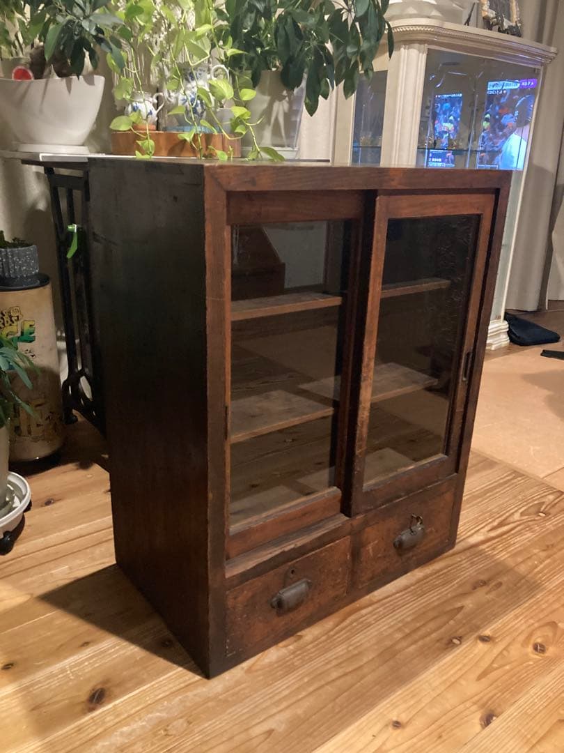 昭和レトロ　サイドボード　食器棚、戸棚、収納棚　本棚