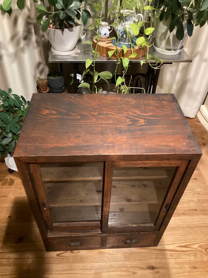 昭和レトロ　サイドボード　食器棚、戸棚、収納棚　本棚