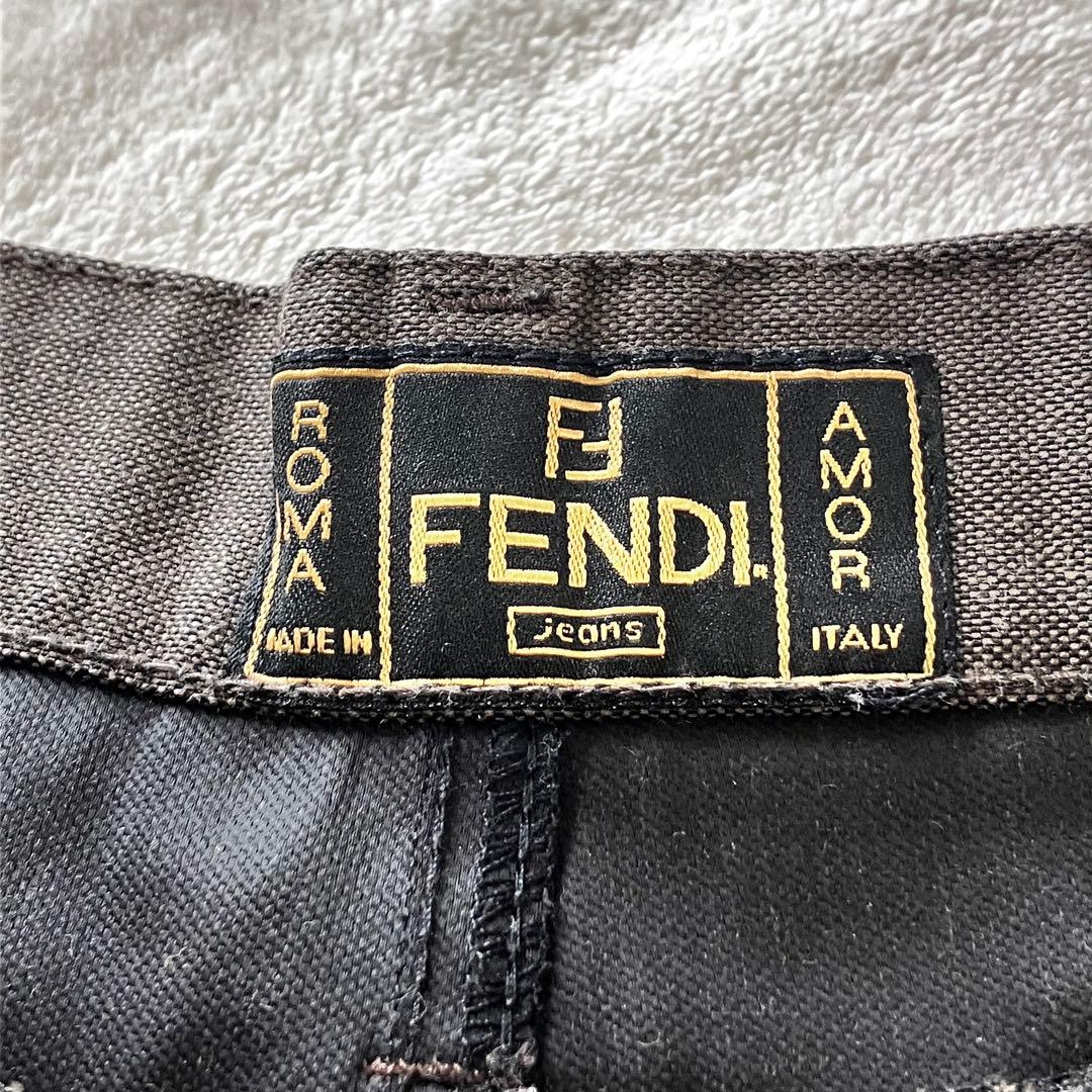 ★美品★フェンディ　ショートパンツ　36 金ボタン　ロゴ デニム　ズッカ