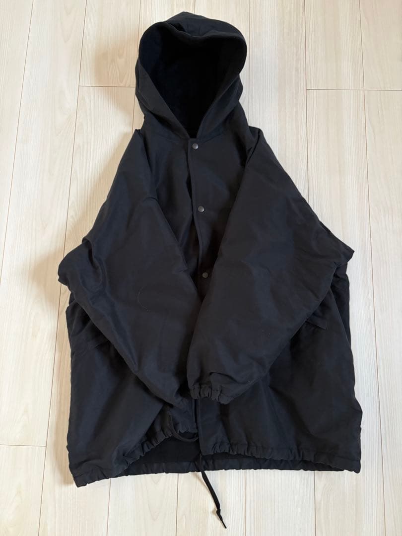 20aw comoli コットンシルクフーデッドコート