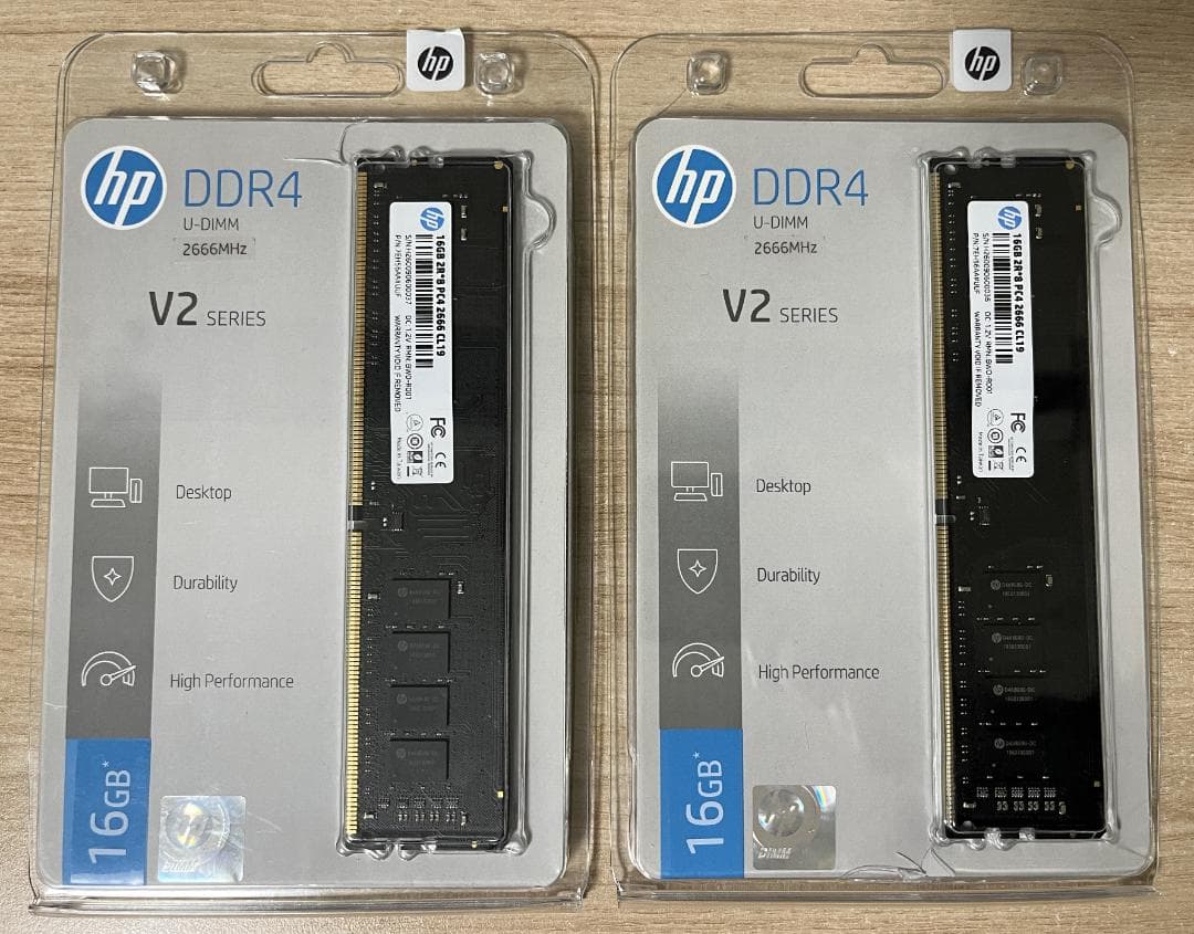 ジャンク：DDR4 U-DIMM 2666MHz 16GB✕２枚（32GB）