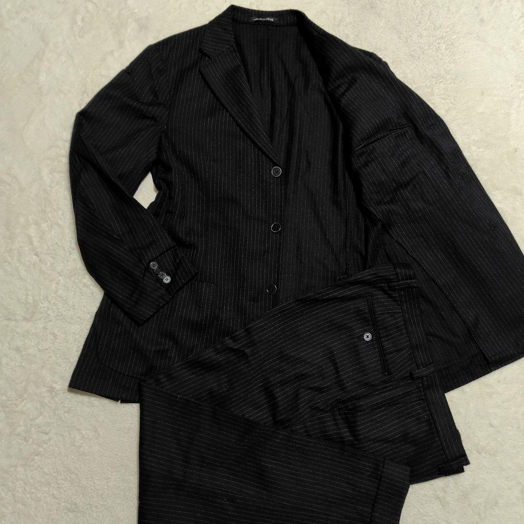 CANTARELLI カンタレリ スーツ セットアップ　52 黒 ストライプ