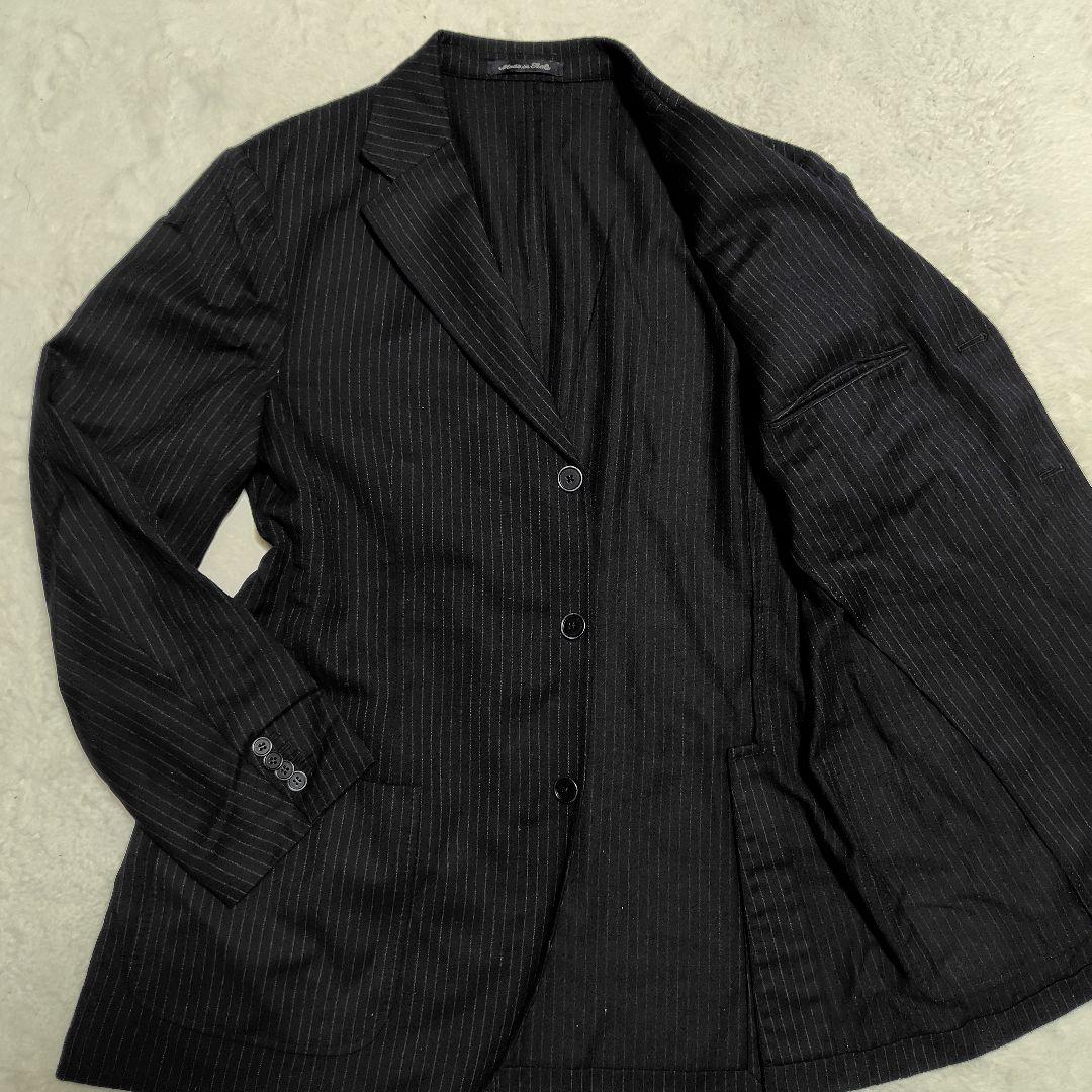 CANTARELLI カンタレリ スーツ セットアップ　52 黒 ストライプ