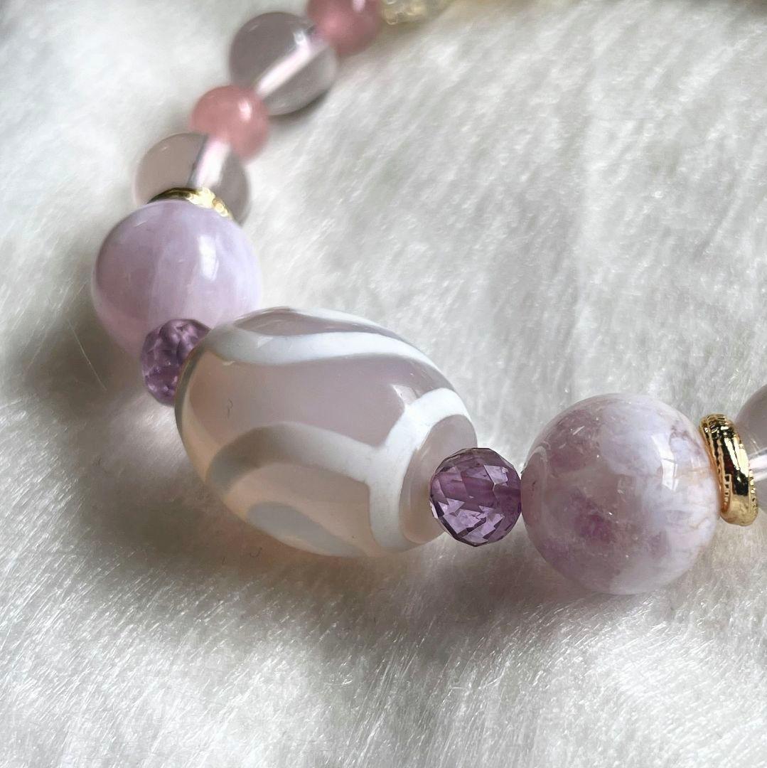 【山形一眼天珠】ラベンダー玉髄 ファントムスコロライト スターローズ 希少