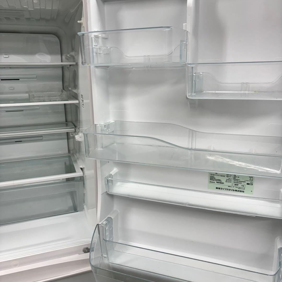 374 冷蔵庫　大型　右開き　ガラストップ　保証込　大人気　400L強　美品